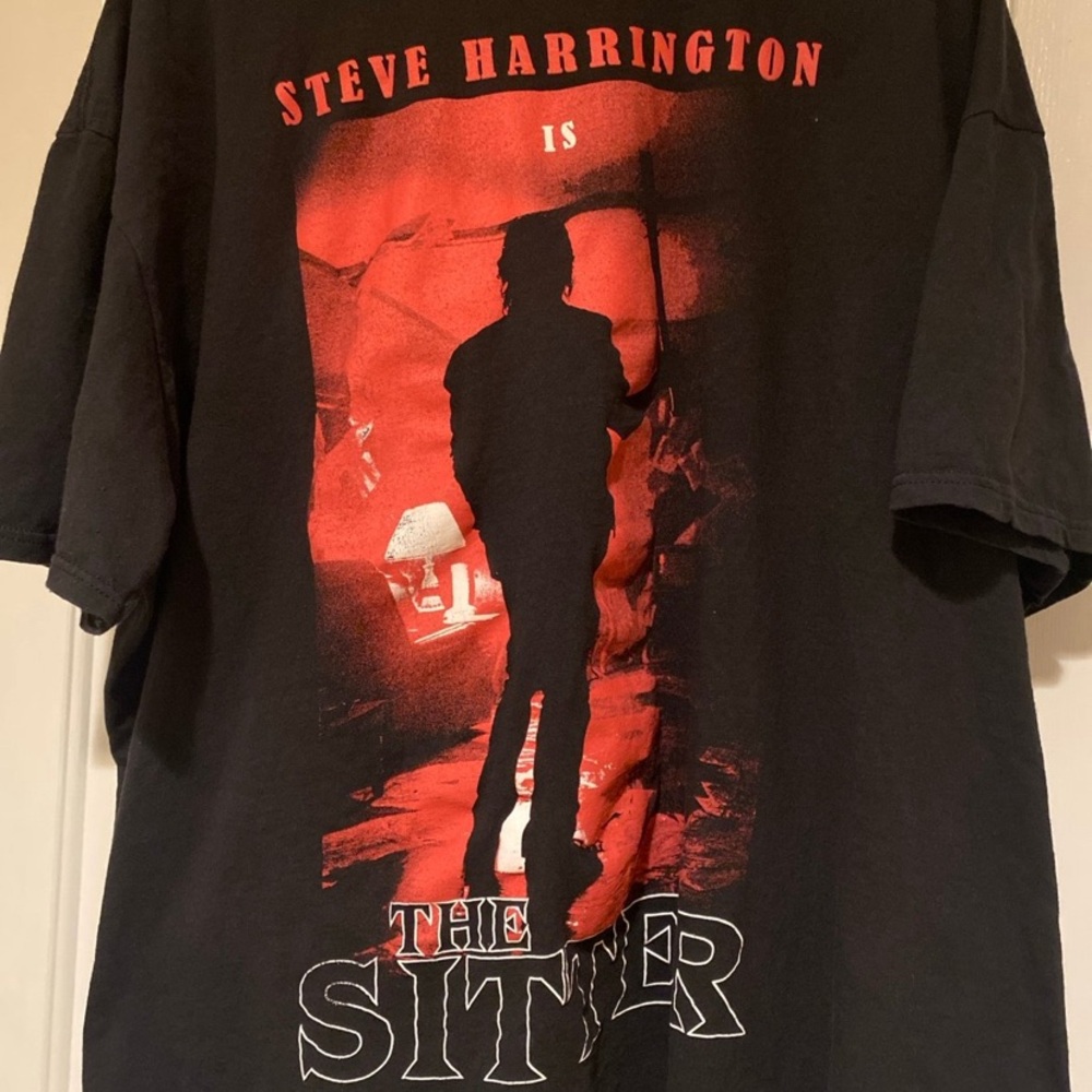 Men's Short Sleeve Stranger Things The Sitter Crew T-Shirt - Black XXL